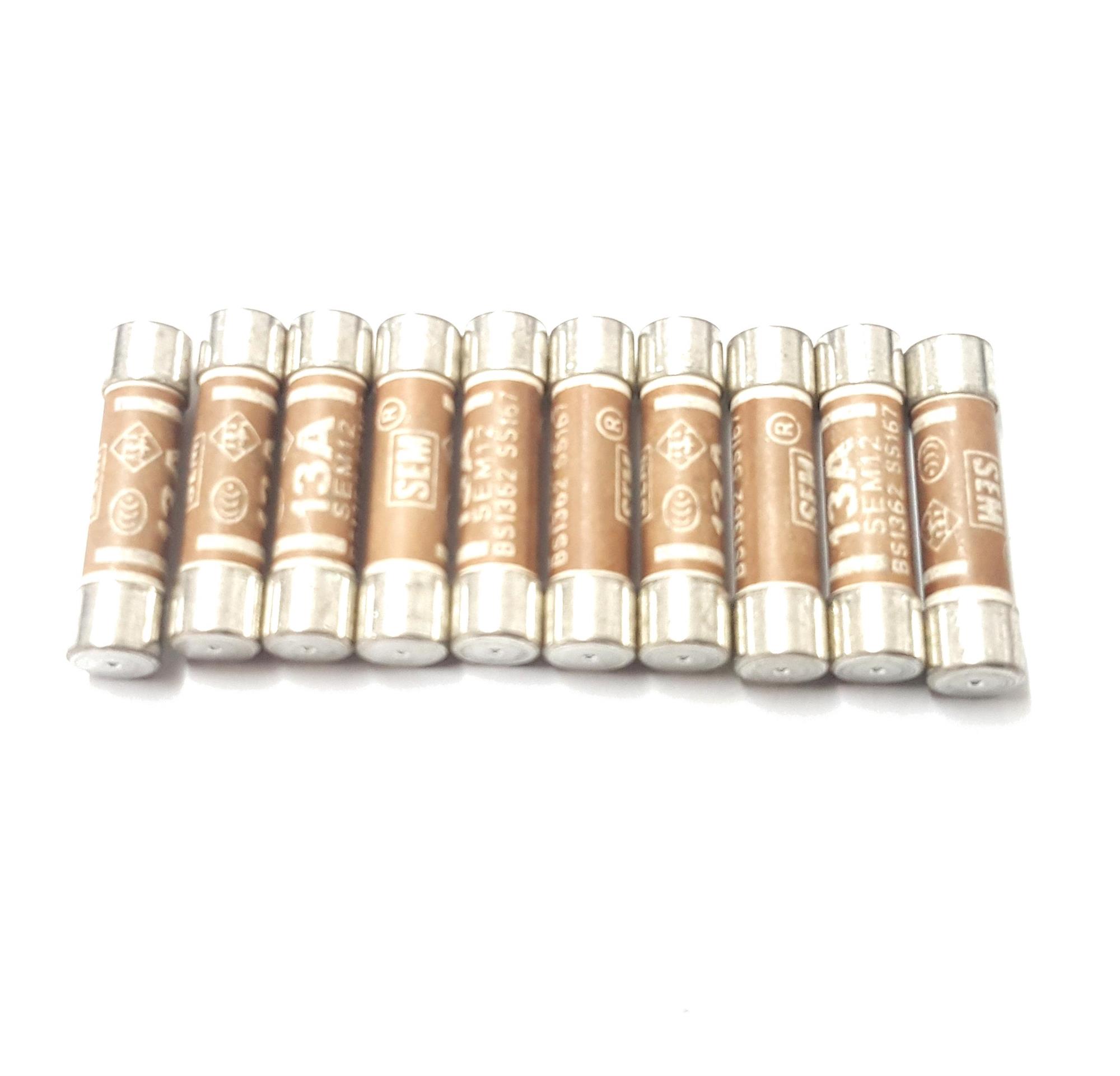 Household Fuses 13 Amp Domestic 10 Pk Cartridge Fuse Mains Plug UK ...