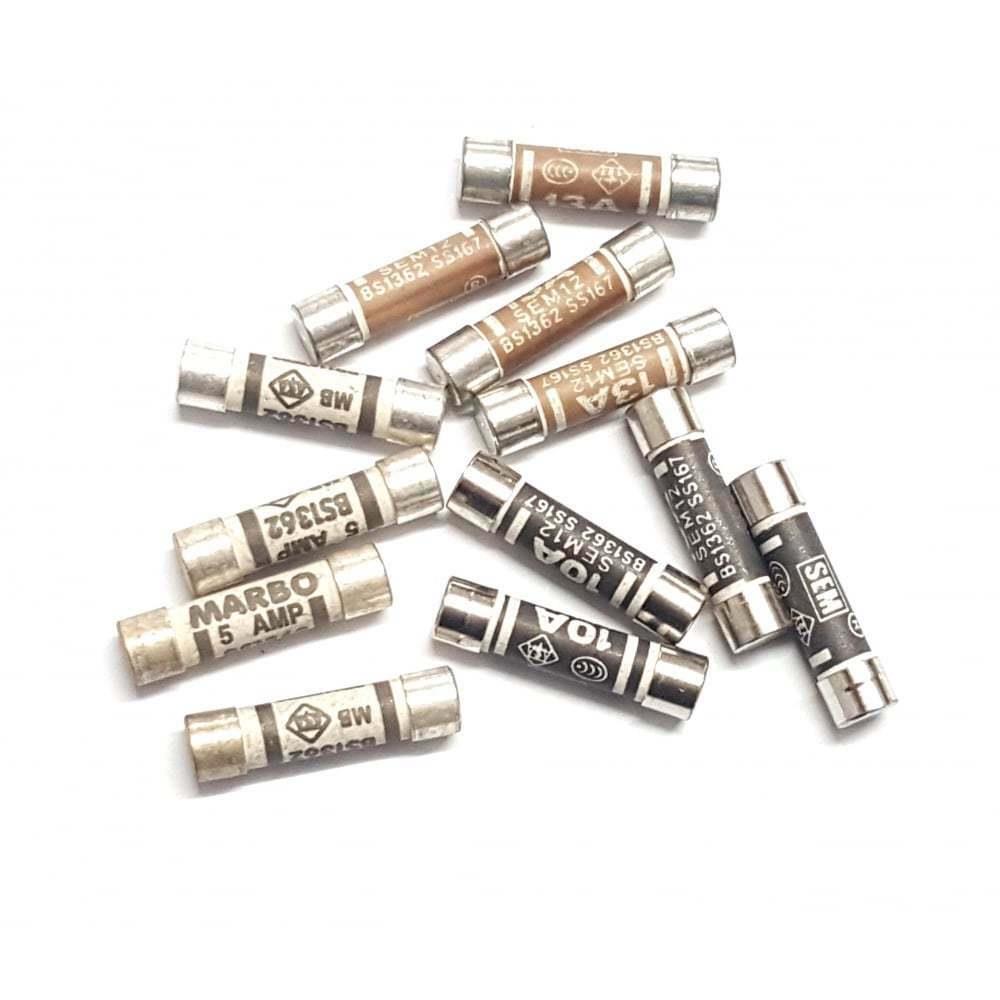 Household Fuses 5 Amp 10 Amp 13 Amp Domestic Mixed Cartridge Fuse Mains ...