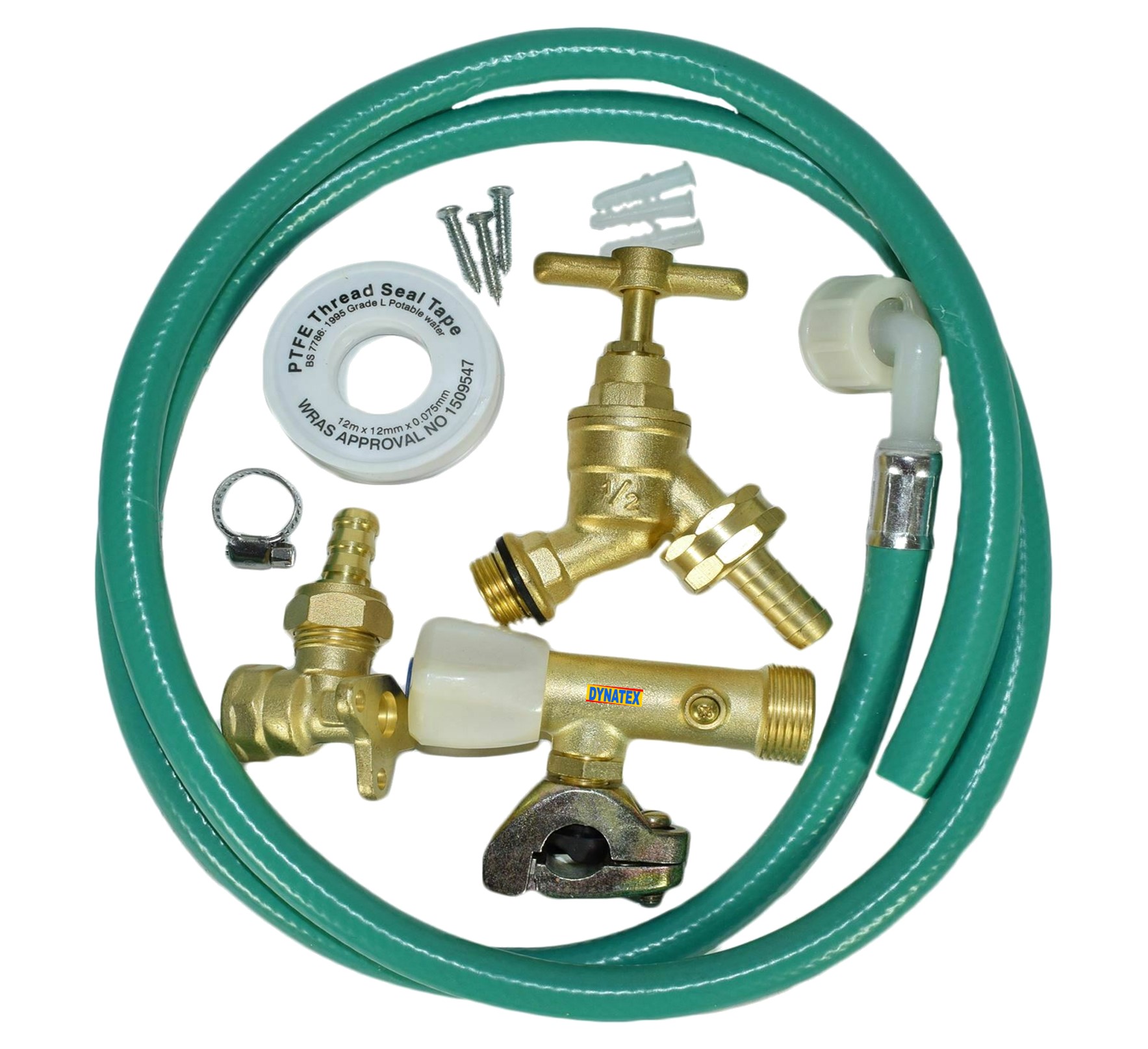 Outdoor Tap Kit Brass Self Cut Tap Hose Pipe Garden Water Fitting Wall