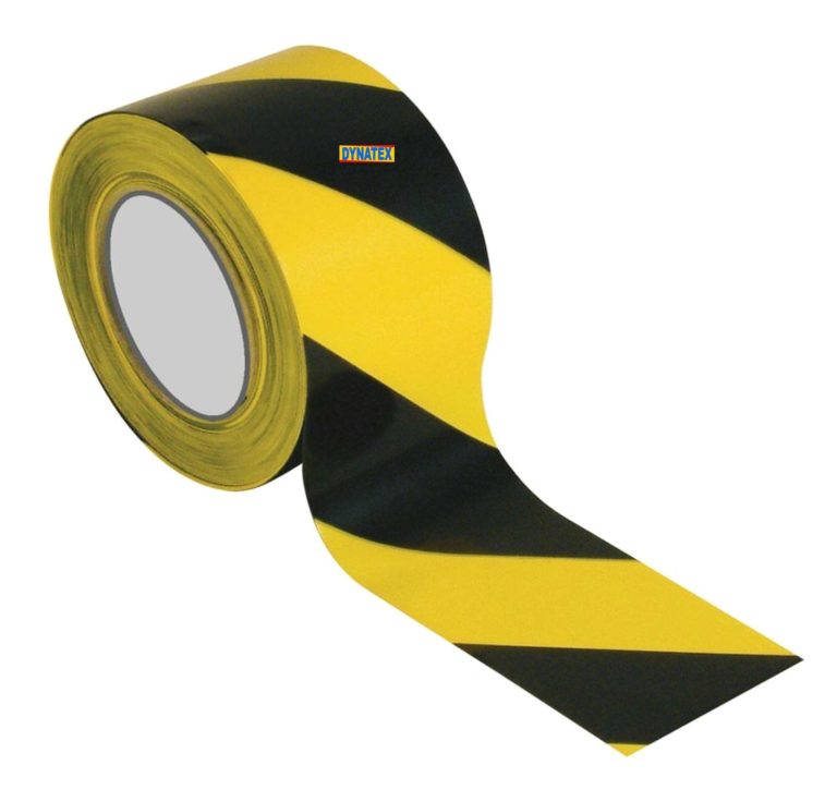 Hazard Warning Tape Self Adhesive Yellow and Black Marking Barrier ...